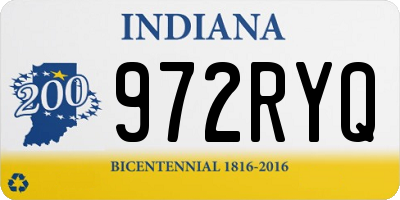 IN license plate 972RYQ