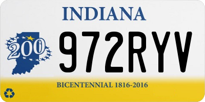IN license plate 972RYV