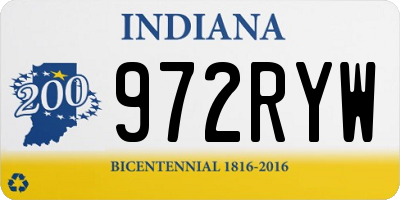 IN license plate 972RYW