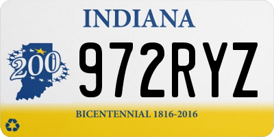 IN license plate 972RYZ