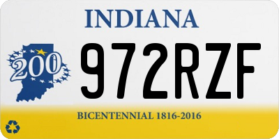 IN license plate 972RZF
