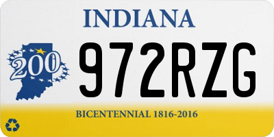 IN license plate 972RZG