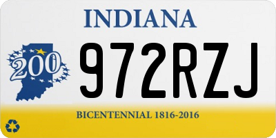 IN license plate 972RZJ