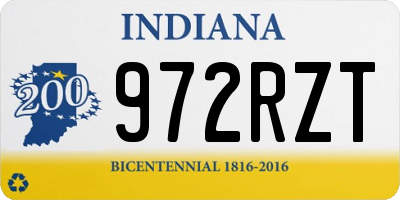 IN license plate 972RZT