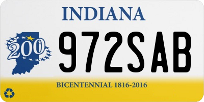 IN license plate 972SAB