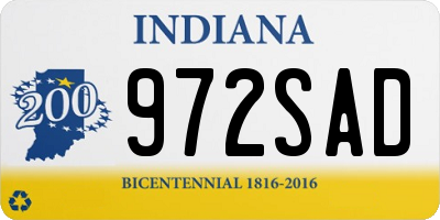 IN license plate 972SAD