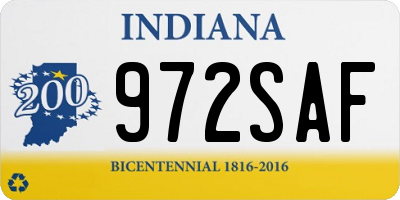IN license plate 972SAF