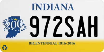 IN license plate 972SAH