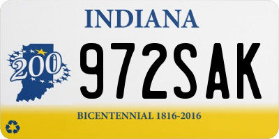 IN license plate 972SAK