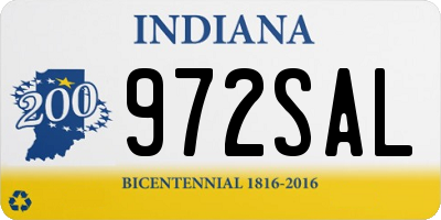 IN license plate 972SAL