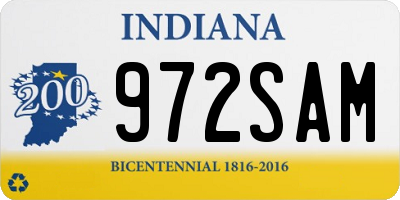IN license plate 972SAM