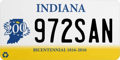 IN license plate 972SAN