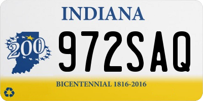 IN license plate 972SAQ