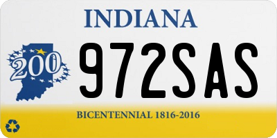 IN license plate 972SAS