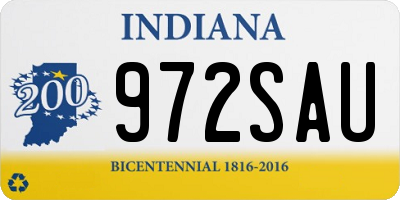 IN license plate 972SAU