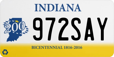 IN license plate 972SAY