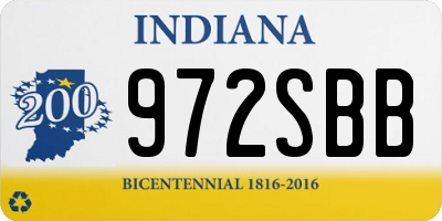 IN license plate 972SBB