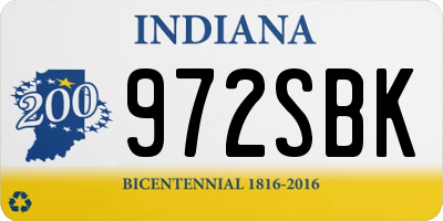 IN license plate 972SBK