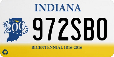 IN license plate 972SBO