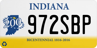 IN license plate 972SBP