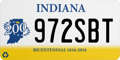 IN license plate 972SBT