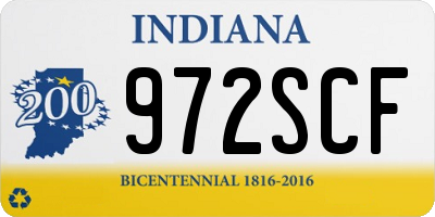 IN license plate 972SCF