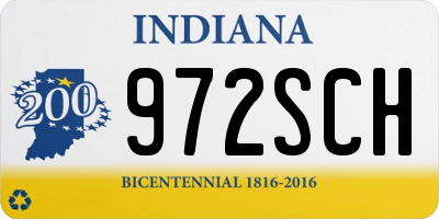 IN license plate 972SCH