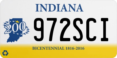 IN license plate 972SCI