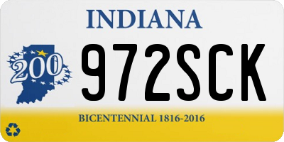 IN license plate 972SCK