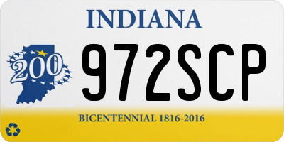 IN license plate 972SCP