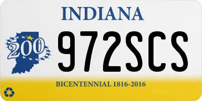 IN license plate 972SCS
