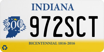 IN license plate 972SCT