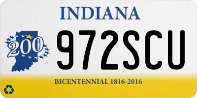 IN license plate 972SCU