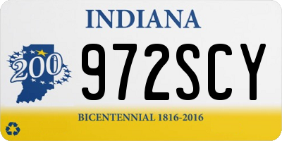 IN license plate 972SCY