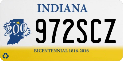 IN license plate 972SCZ
