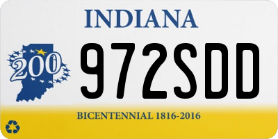 IN license plate 972SDD