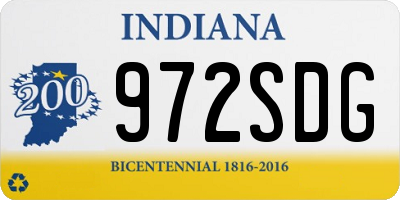 IN license plate 972SDG