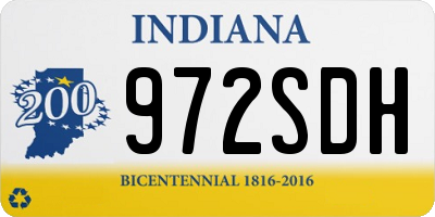 IN license plate 972SDH