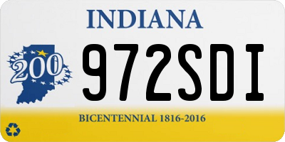 IN license plate 972SDI