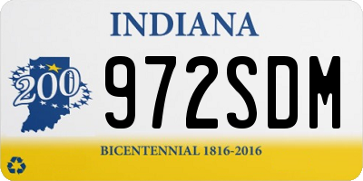 IN license plate 972SDM