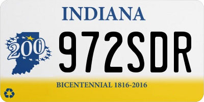 IN license plate 972SDR