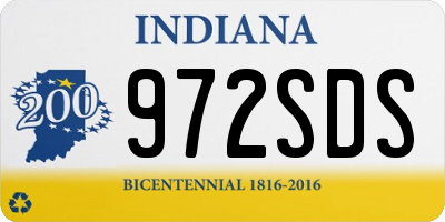 IN license plate 972SDS