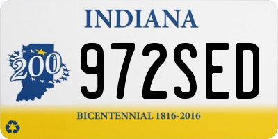 IN license plate 972SED