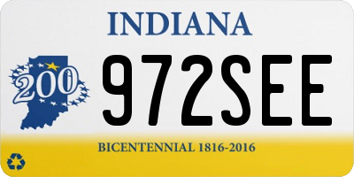IN license plate 972SEE