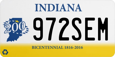 IN license plate 972SEM