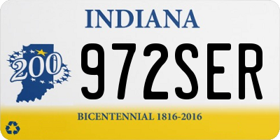 IN license plate 972SER