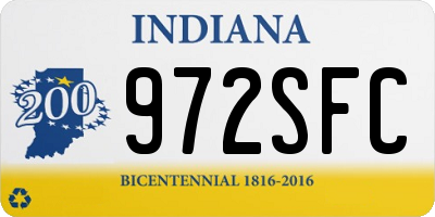 IN license plate 972SFC