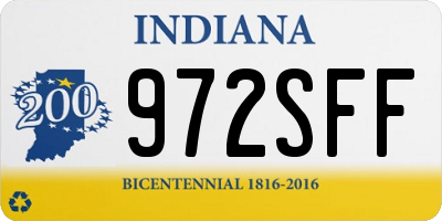 IN license plate 972SFF