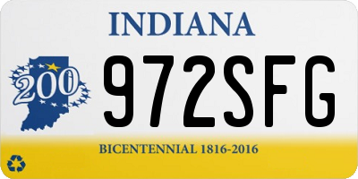 IN license plate 972SFG