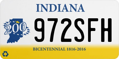 IN license plate 972SFH